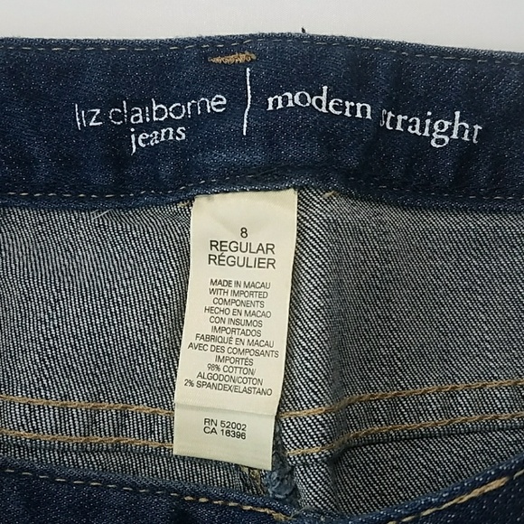 Liz Claiborne NWT Modern Straight Blue Jeans - Picture 8 of 8